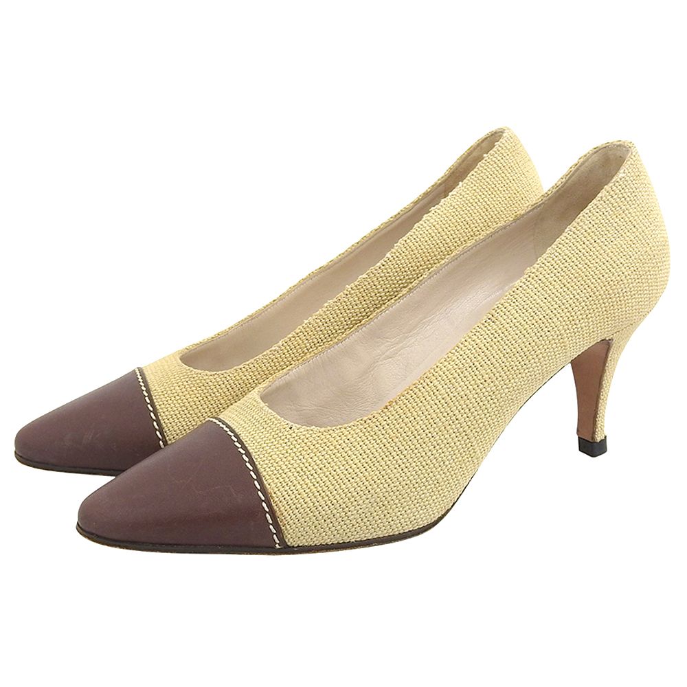 【CHANEL】シャネル パンプス バイカラー ブラック×ベージュ 36ハーフ CHANEL ベージュブラックバイカラー パンプス 36ハーフ 【公式通販】