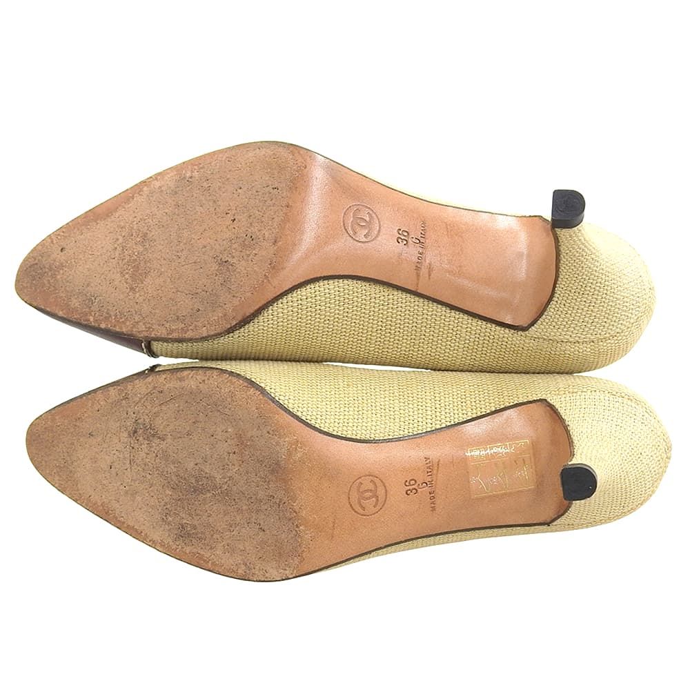 CHANEL シャネル バイカラー パンプス シューズ レディース ブラウン