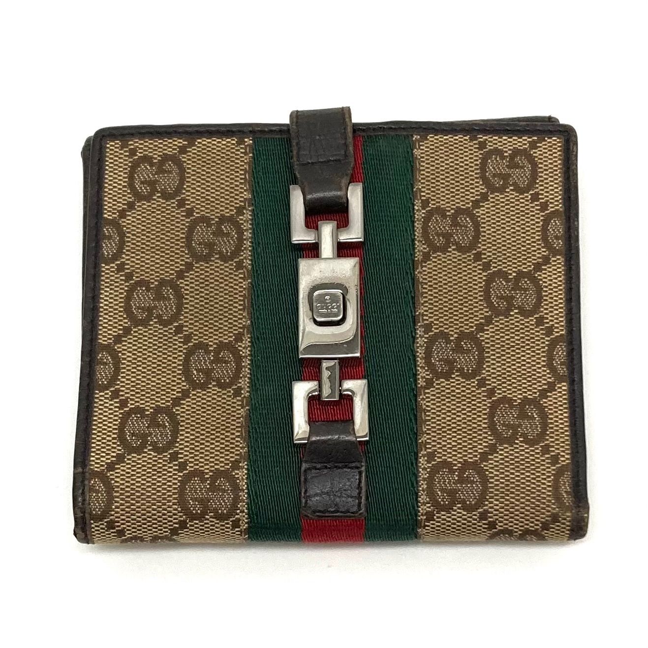 GUCCI グッチ 二つ折り財布 折り財布 GGキャンバス シェリーライン ◇GUCCI◇グッチ GG シェリーライン ジャッキー 二つ折り財布