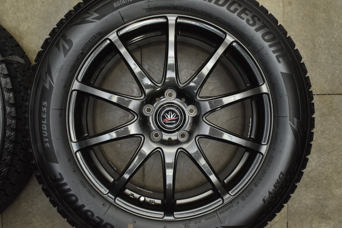 バリ溝】ロクサーニスポーツ 18in 7.5J +48 PCD114.3 ブリヂストン 