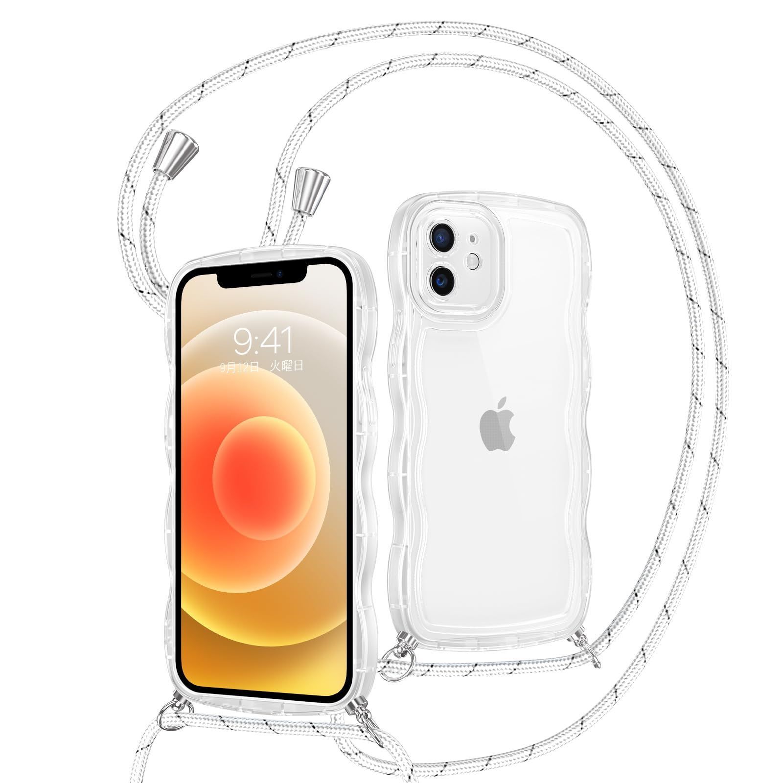 数量限定】用カバー アイフォン12ミニ ストラップ付き スマホケース