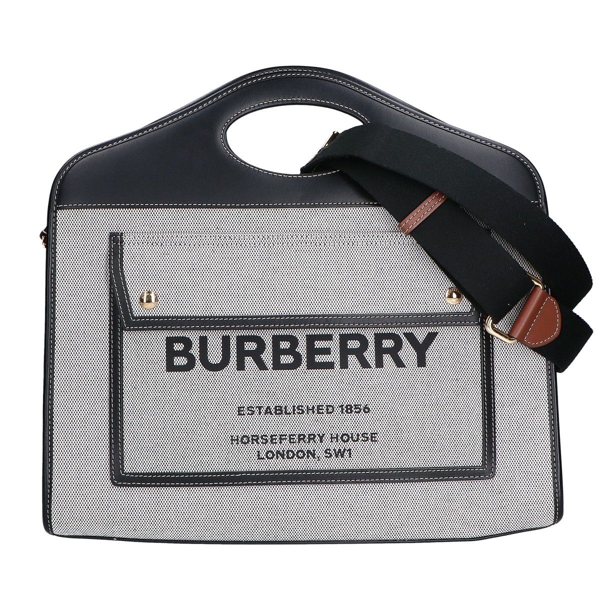 BURBERRY バーバリー 美品 8036785 ミディアム ポケットトートバッグ