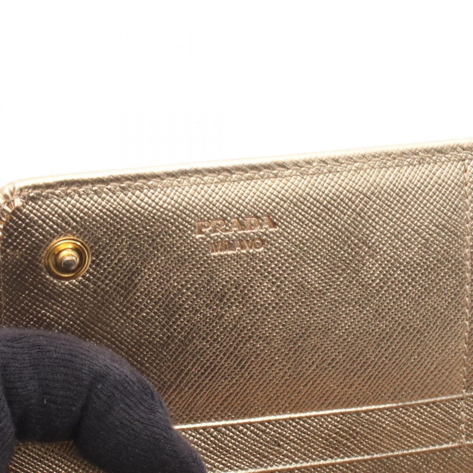 プラダ PRADA 二つ折り長財布 SAFFIANO METAL 1M1132 ゴールド 