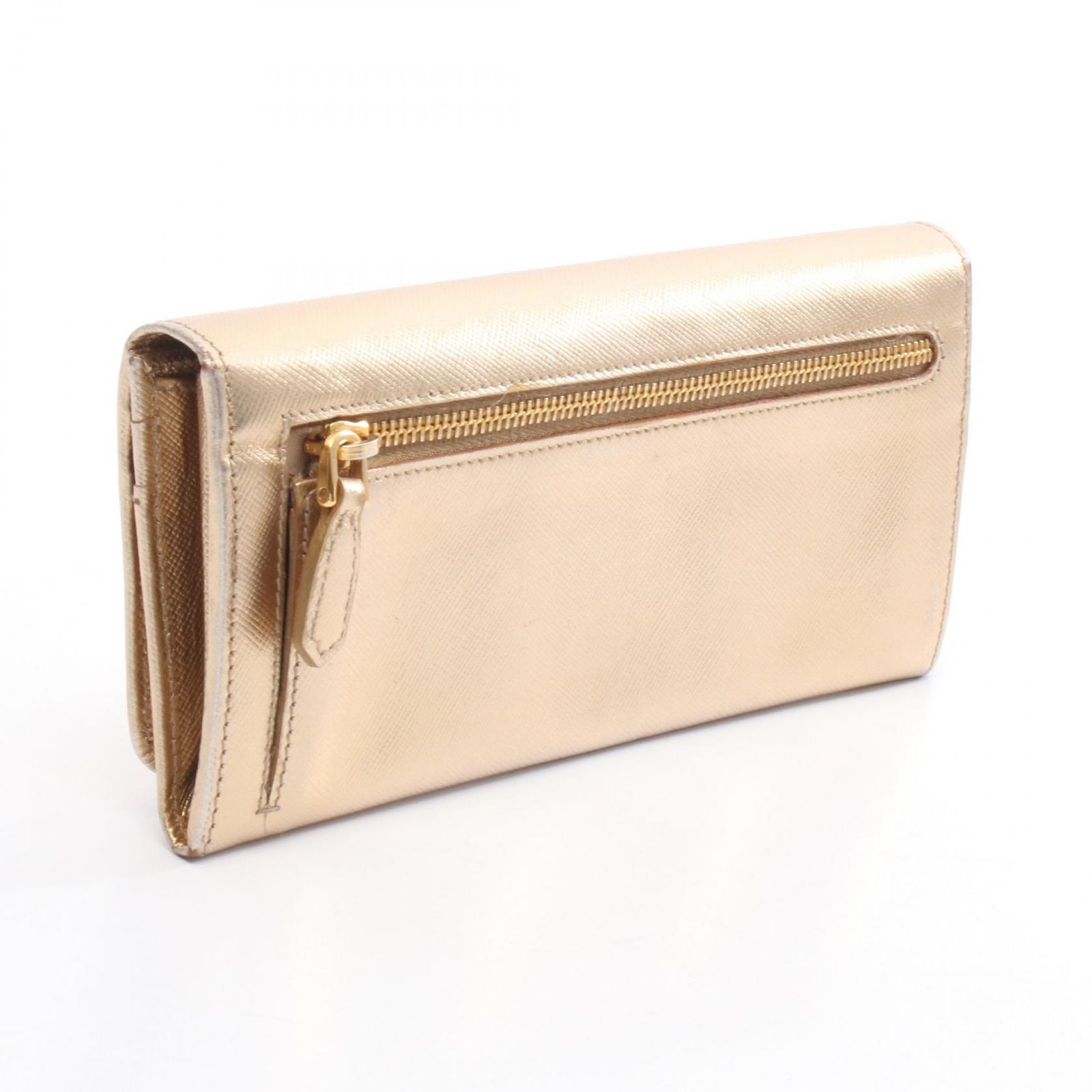 プラダ PRADA 二つ折り長財布 SAFFIANO METAL 1M1132 ゴールド 