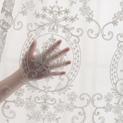 トルコ刺繍レースカーテン　おしゃれ新品　秋冬　上品エレガンス　格安 100cm