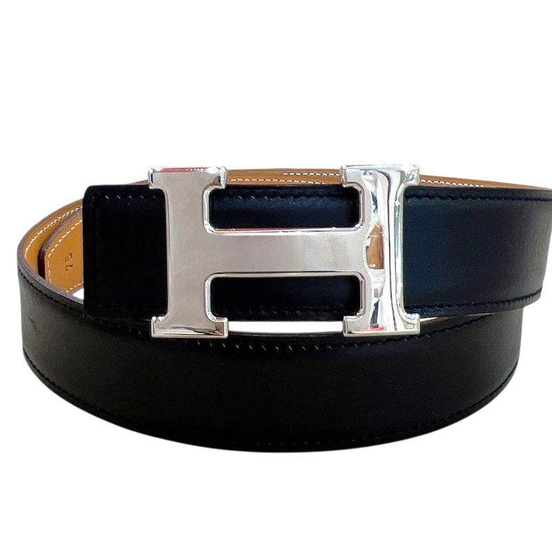 エルメス HERMES コンスタンスベルト 75㎝ □E刻 ブラック×ナチュラル