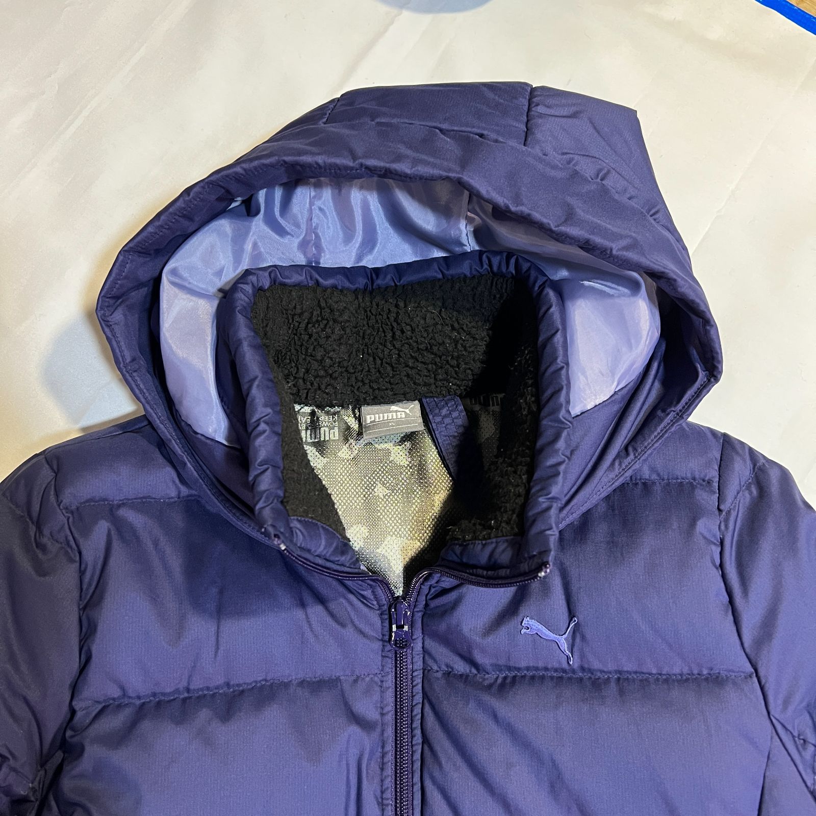 ZM1659 PUMA プーマ ダウン ジャケット ネイビー フード アウター