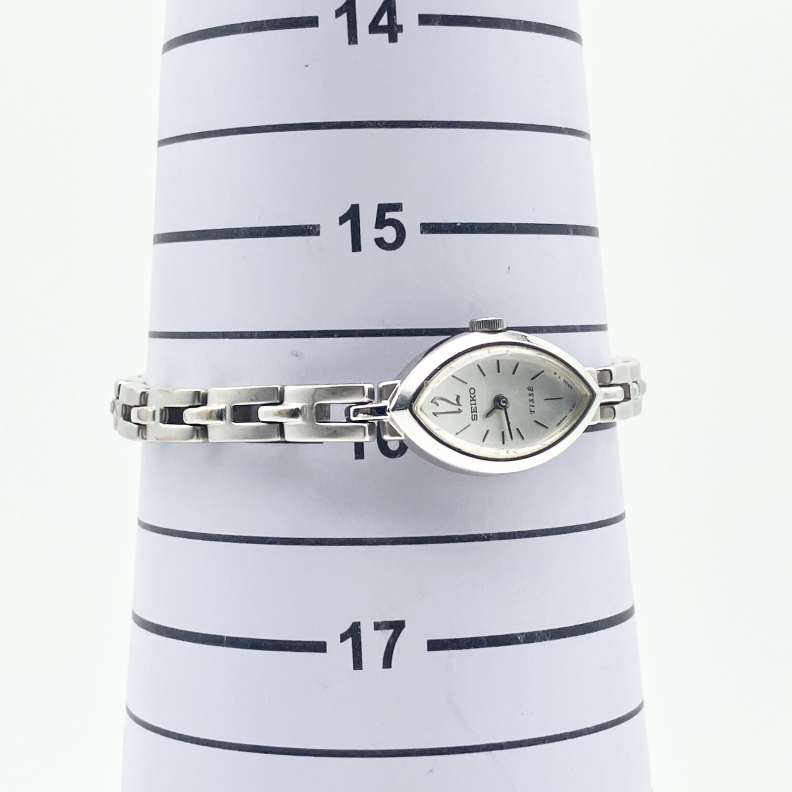 稼働 SEIKO ティセ 腕時計 石付き ブルーガラス バングル 1889 稼働 SEIKO ティセ 腕時計 石付き ブルーガラス バングル 1889