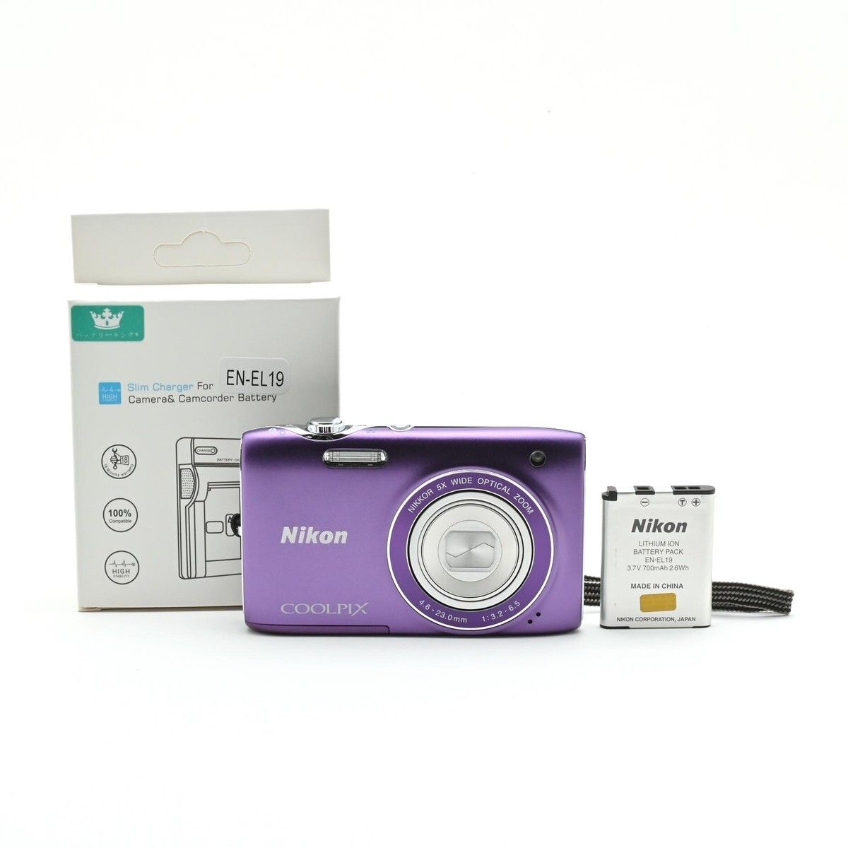 1087＜良品＞ NikonデジタルカメラCOOLPIX S3100 ファインパープル 