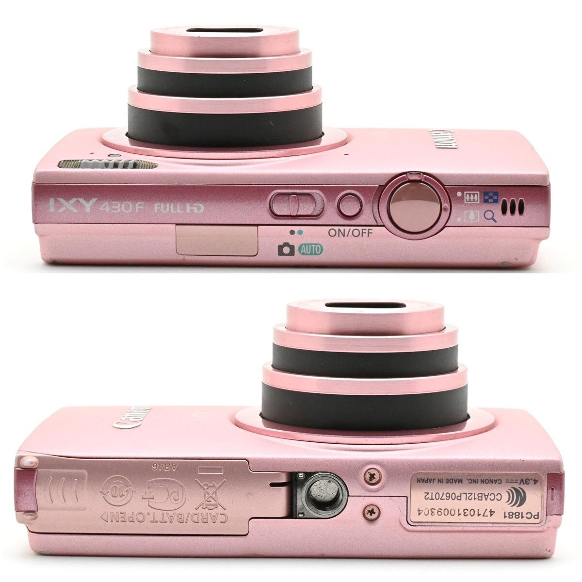 1093＜良品＞ Canon デジタルカメラ IXY 430F ピンク 1600万画素 光学5