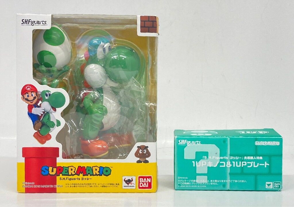 バンダイ S.H.Figuarts ヨッシー 初回特典1UPキノコ&1UPプレート付