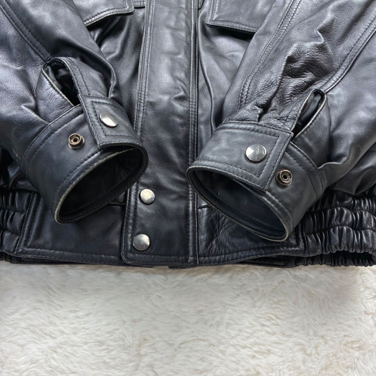 DOCK LAND ドックランド レザージャケット レザーブルゾン 中綿