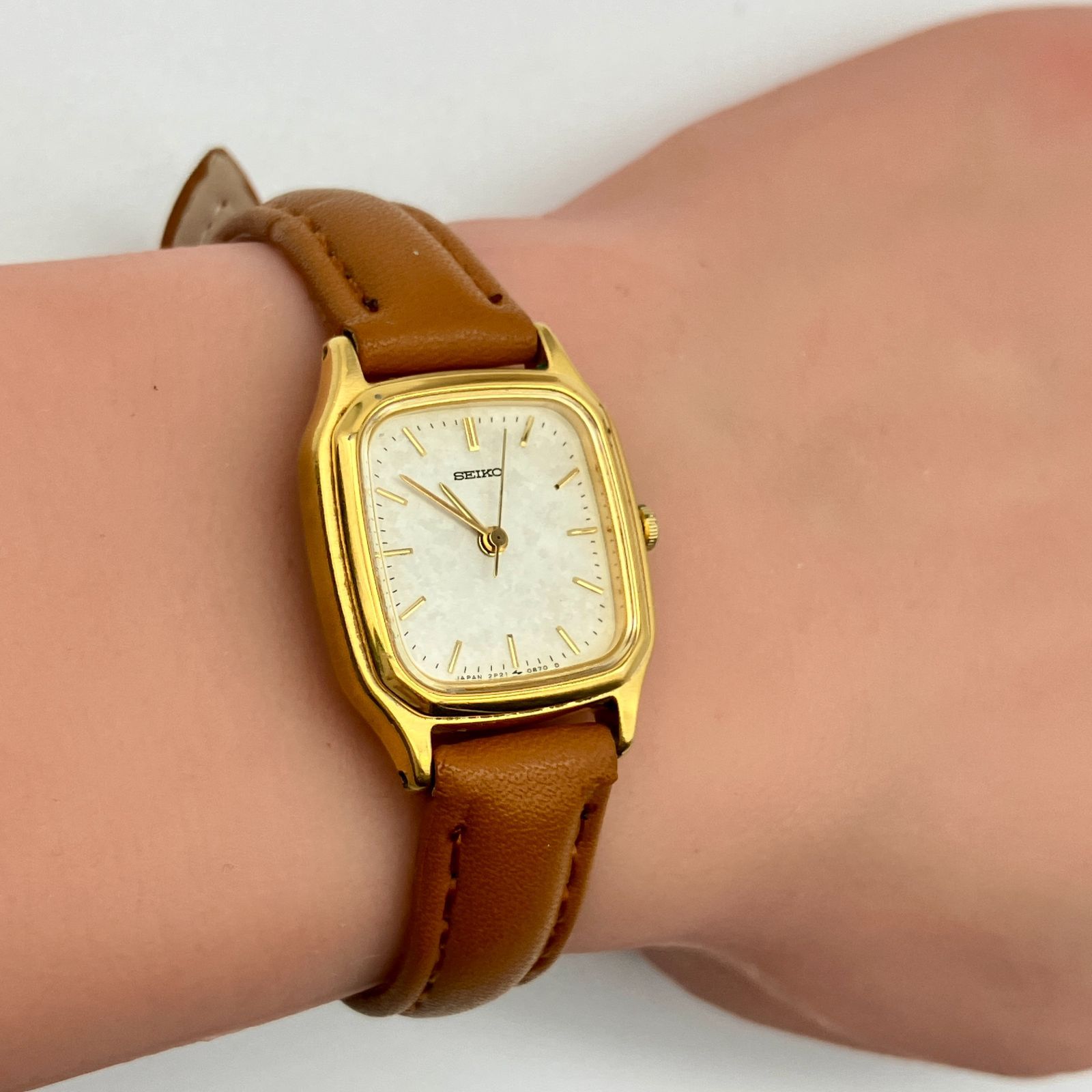 中古】セイコー SEIKO 2P21-5300 腕時計 レディース クォーツ ゴールド