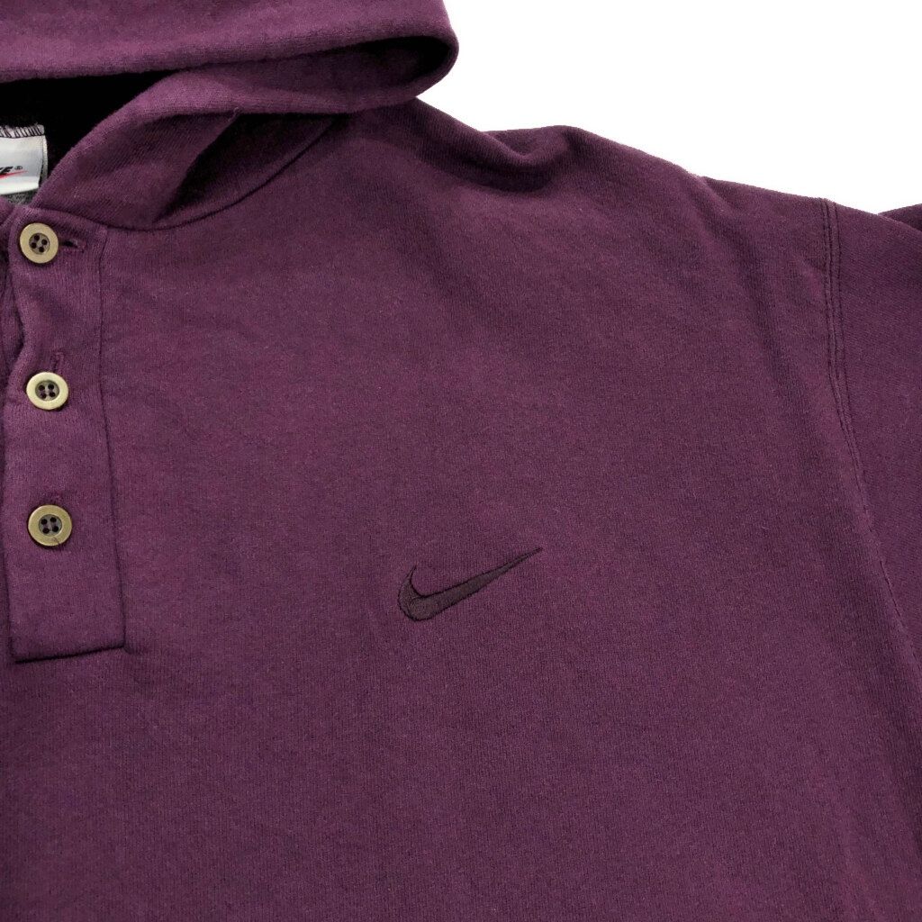 メンズ 90年代 USA製 NIKE ナイキ ワンポイントロゴ ハーフボタン