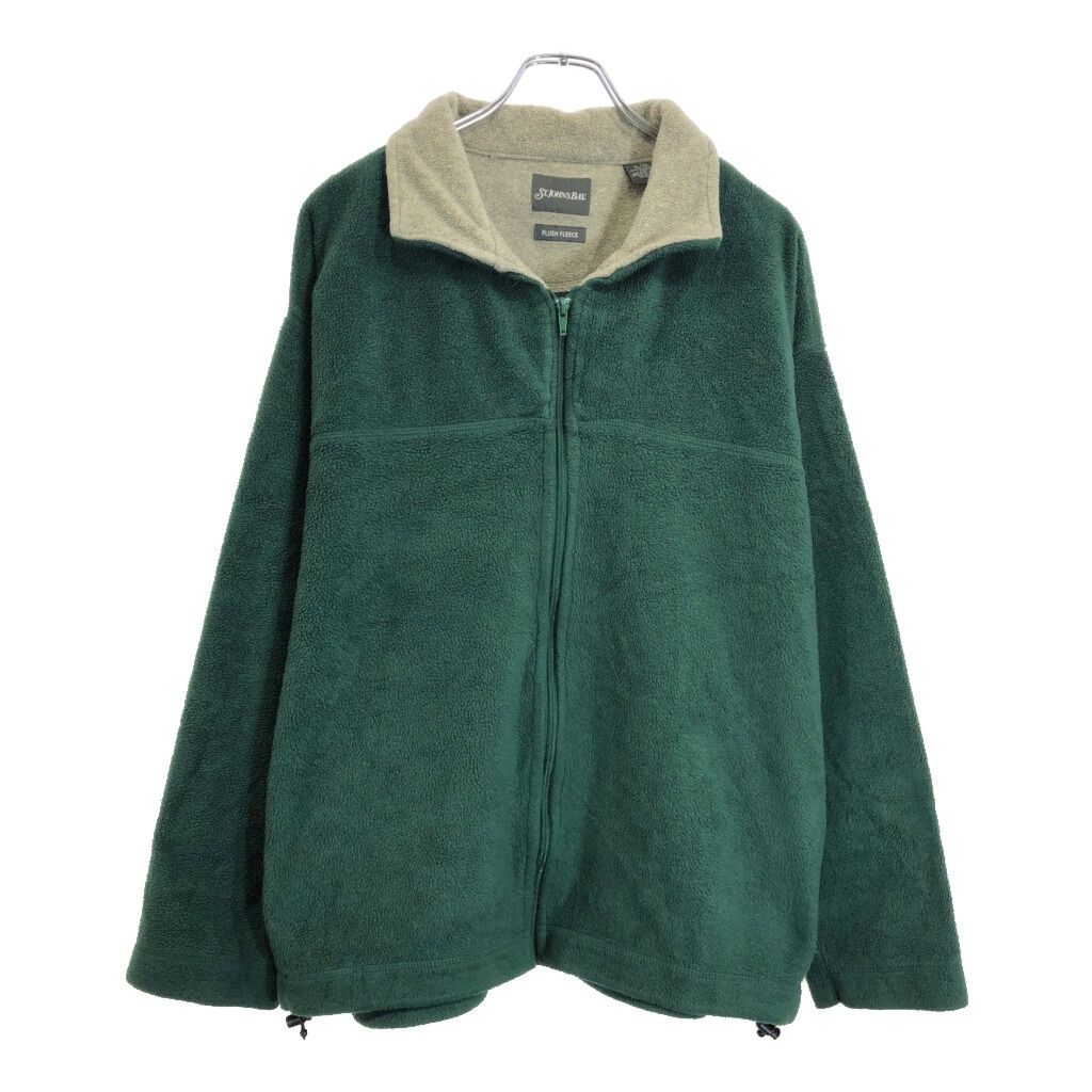 ST.JOHN'S BAY セントジョンズベイ フリースジャケット 無地 グリーン(メンズ XL)中古 古着 V3428 ST.JOHN'S BAY セントジョンズベイ フリースジャケット 無地 グリーン