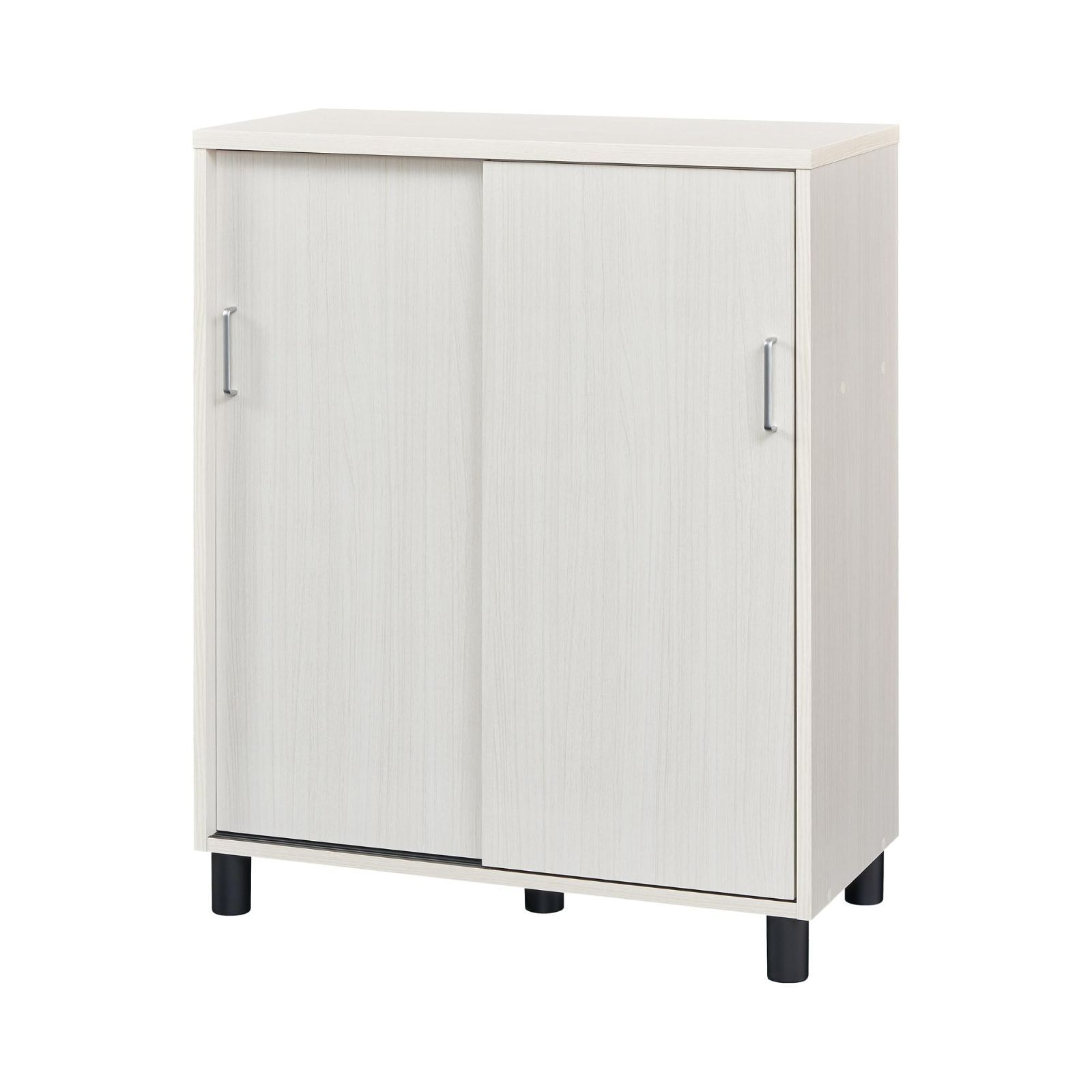 白井産業 下駄箱 シューズボックス 玄関収納 木製 開閉に場所を取ら