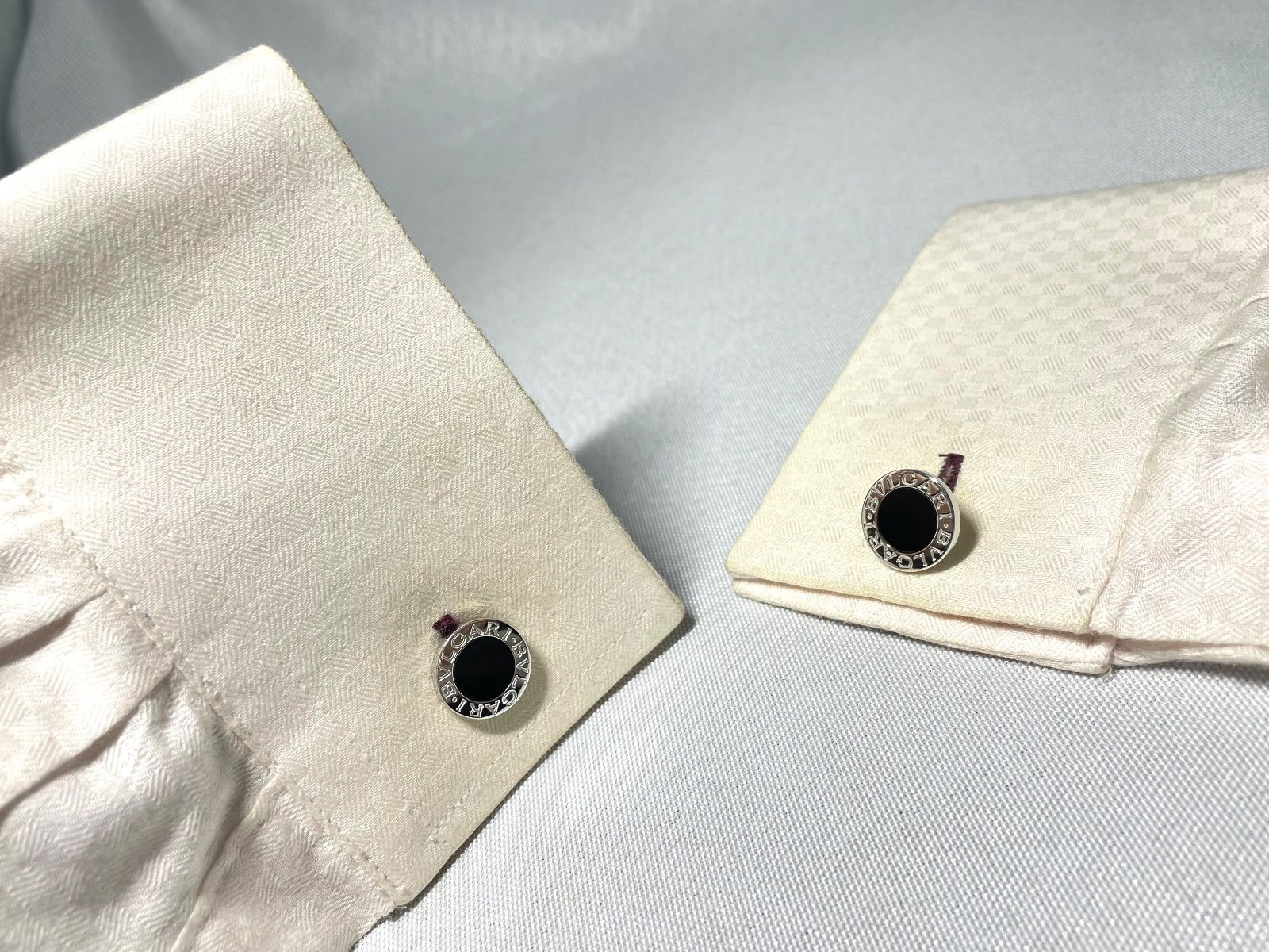 美品 BVLGARI ブルガリ B-ZERO ロゴ ブラックオニキス & スターリング