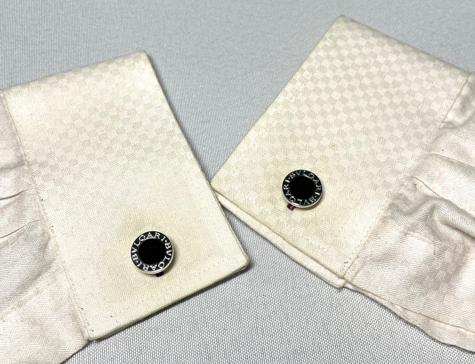 美品 BVLGARI ブルガリ B-ZERO ロゴ ブラックオニキス & スターリング