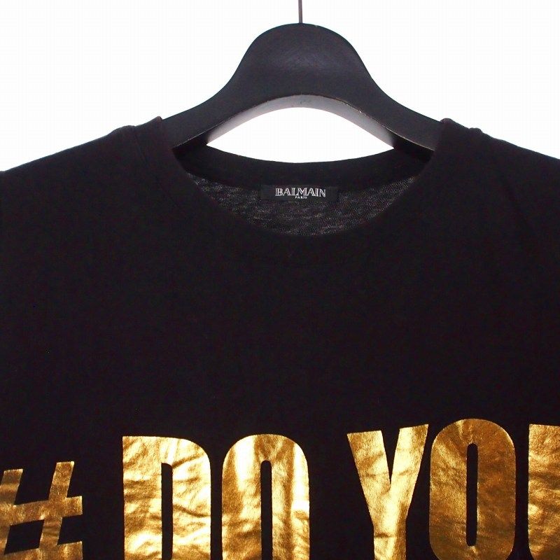 バルマン BALMAIN タンクトップ ノースリーブ カットソー 34 ブラック