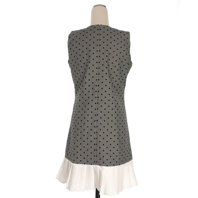 Darich ダーリッチ　フロッキードットノースリミニワンピース　グレー ダーリッチ Darich フロッキードットノースリミニワンピース （グレー