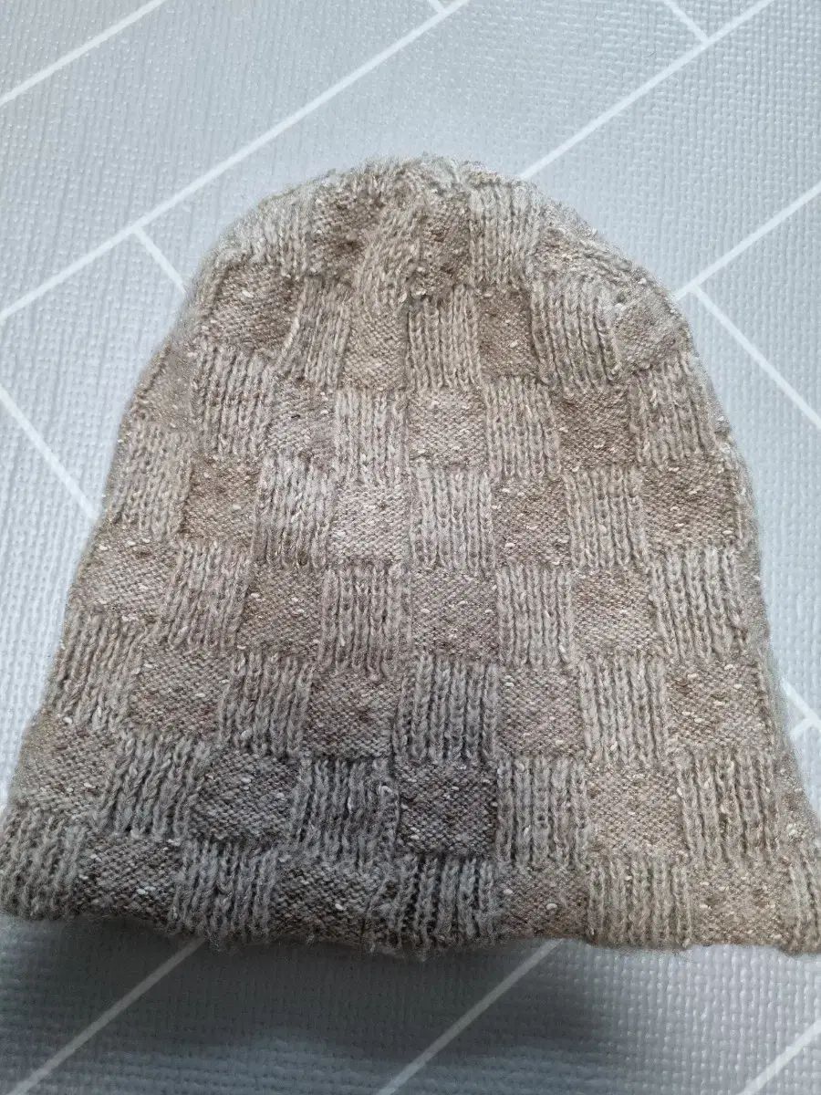 ベージュ CHECK ビーニー 帽子 ユニセックス