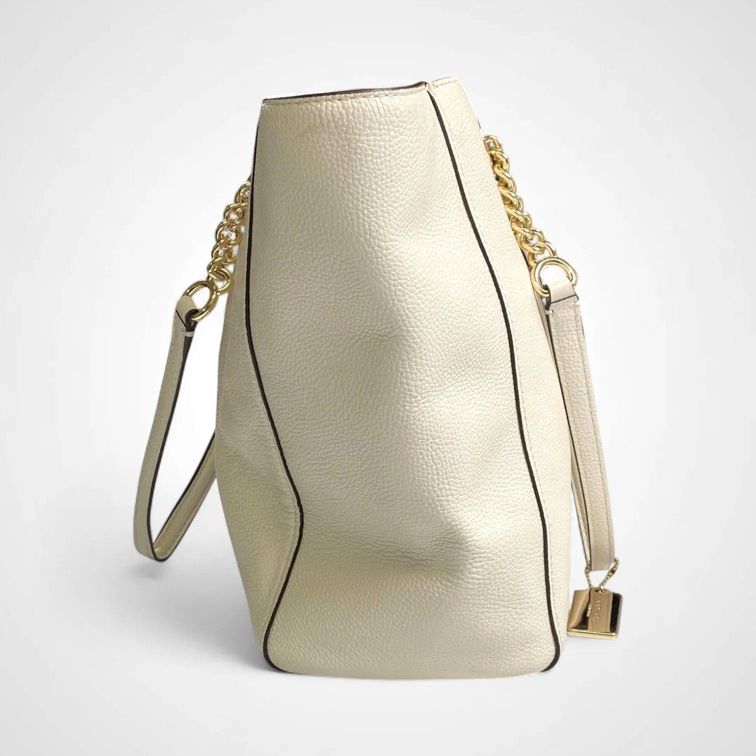 COACH コーチ / ターンロック チェーントートバッグ 本革 ブランドロゴ