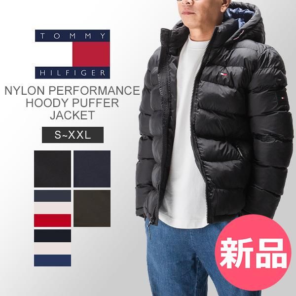 【新品】 トミーヒルフィガー Tommy Hilfiger ダウン ジャケット アウター 中綿ジャケット ナイロン パフォーマンス フーディー パファージャケット 158AN508 メンズ フード 上着 ダウン Lサイズ [TH9-50] 10,639円