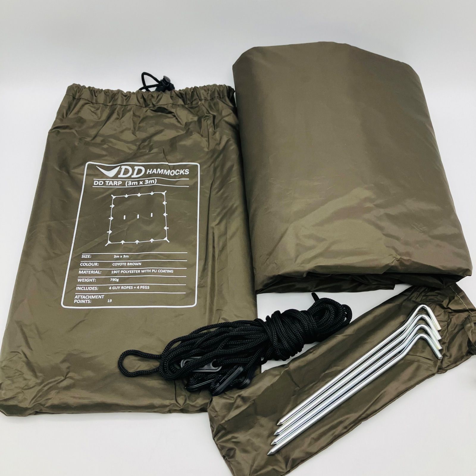 DD HAMMOCKS DD TARP タープ 3m × 3m COYOTE BROWN コヨーテブラウン