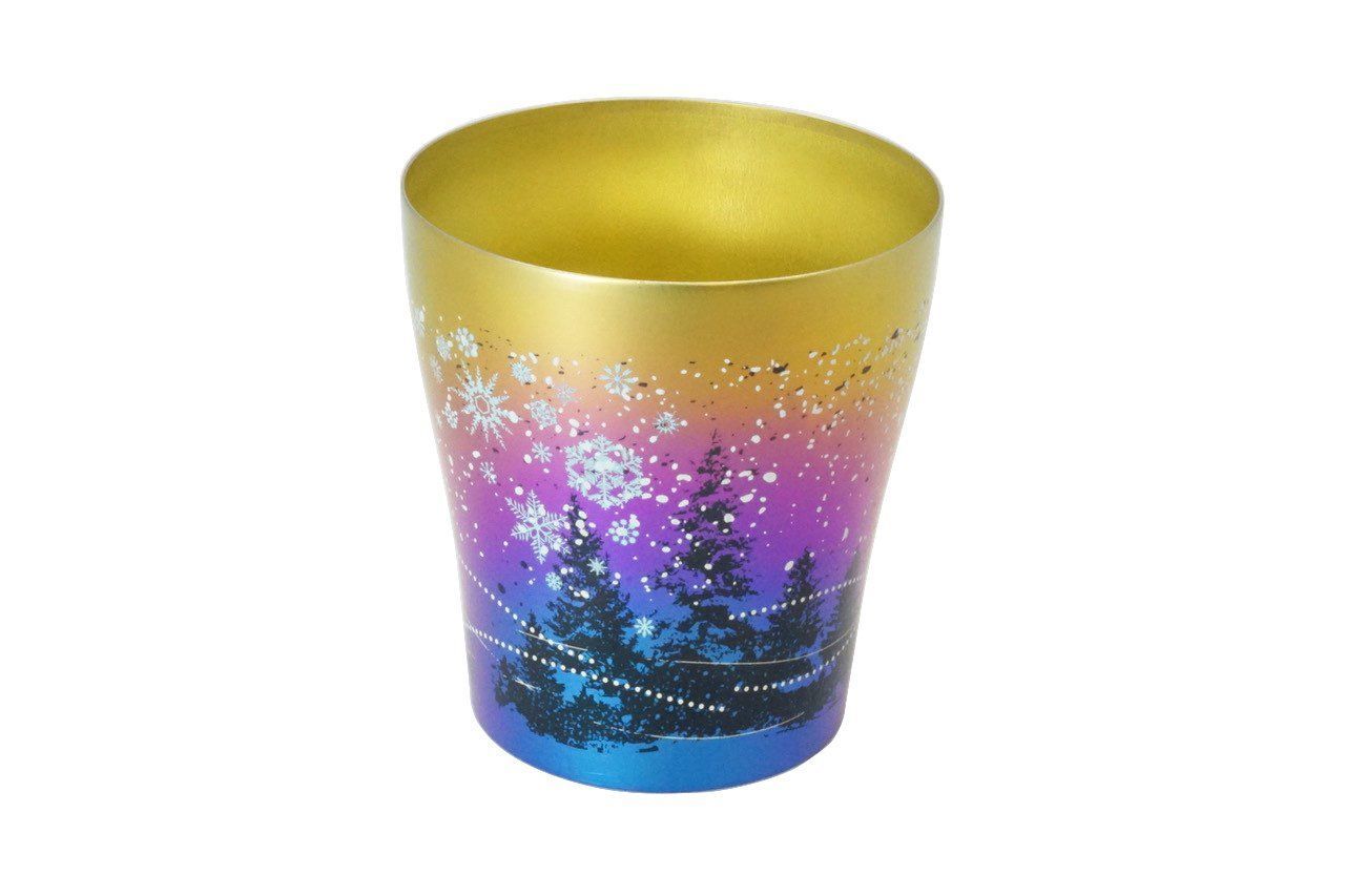 【数量限定】オーロラ 雪花 250cc T15SK250AR 純チタン二重タンブラー 新潟県燕産 HORIE(ホリエ)