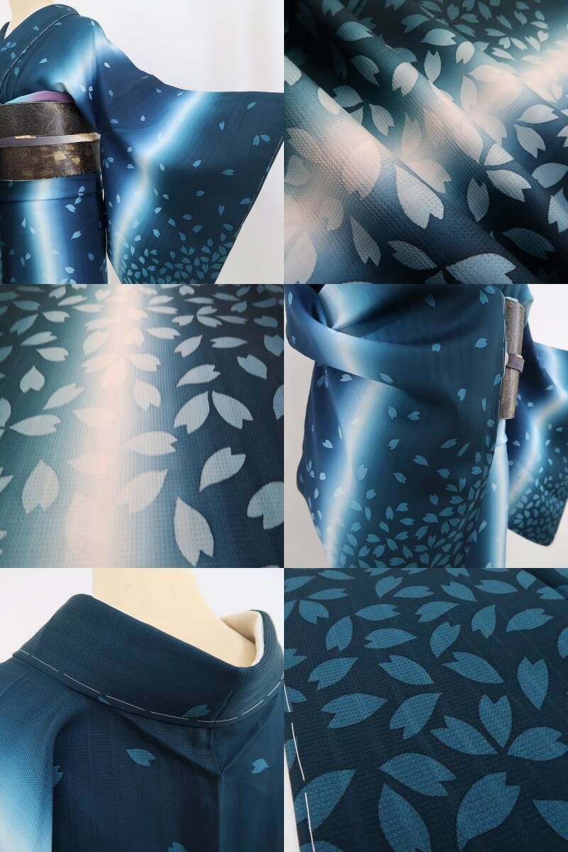 ❁tomihisa❁新品 桜 縦暈し 着物 正絹“お洒落ごころに想いが零れて