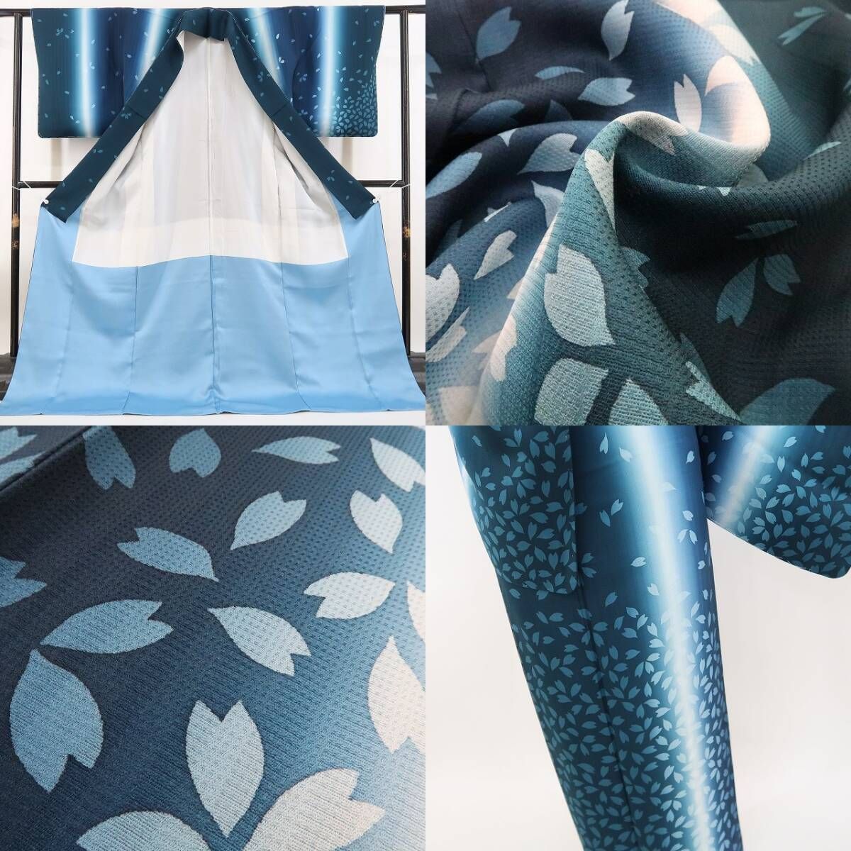 ❁tomihisa❁新品 桜 縦暈し 着物 正絹“お洒落ごころに想いが零れて