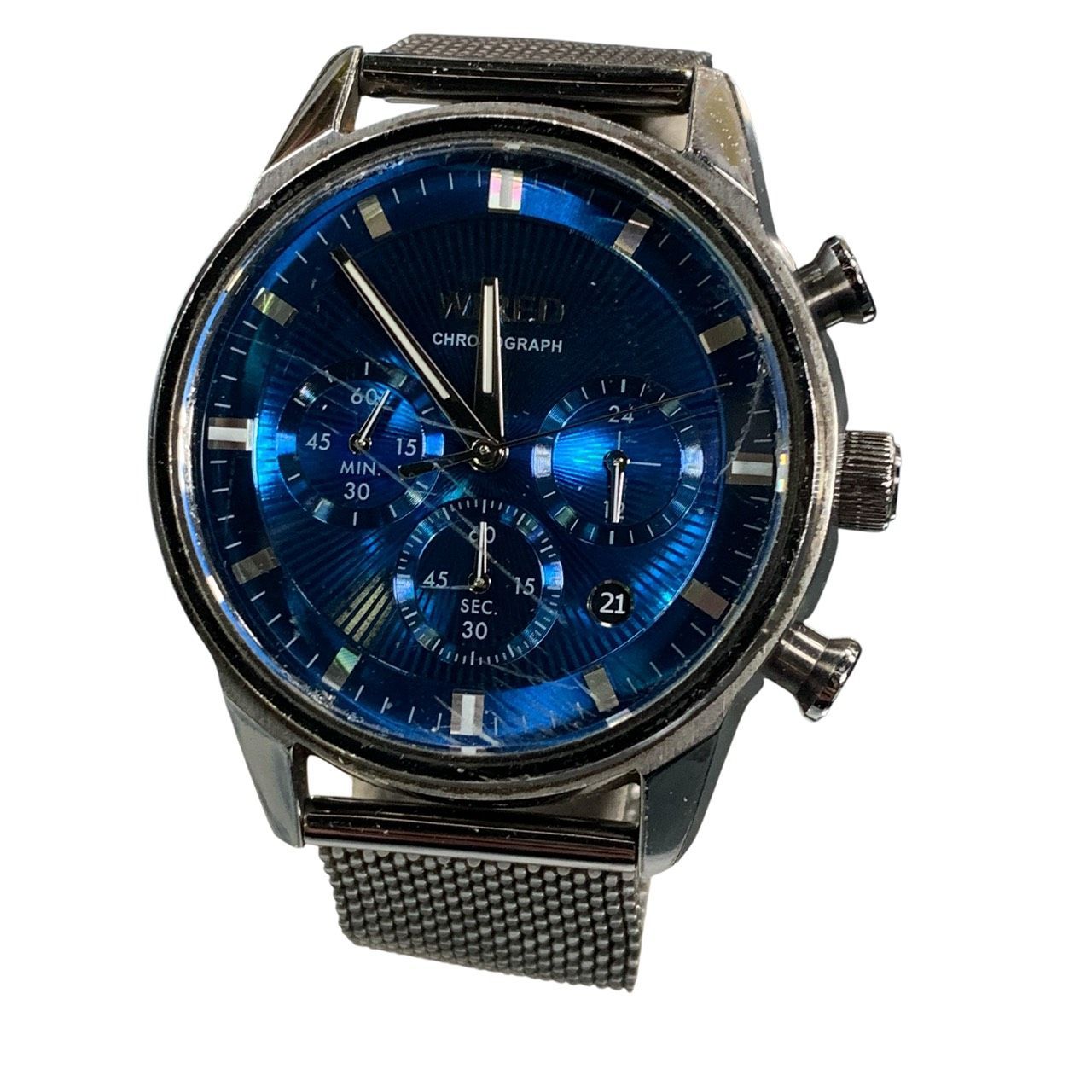 ♪3663 WIRED ワイヤード クォーツ腕時計/アナログ/ステンレス/BLU/SLV