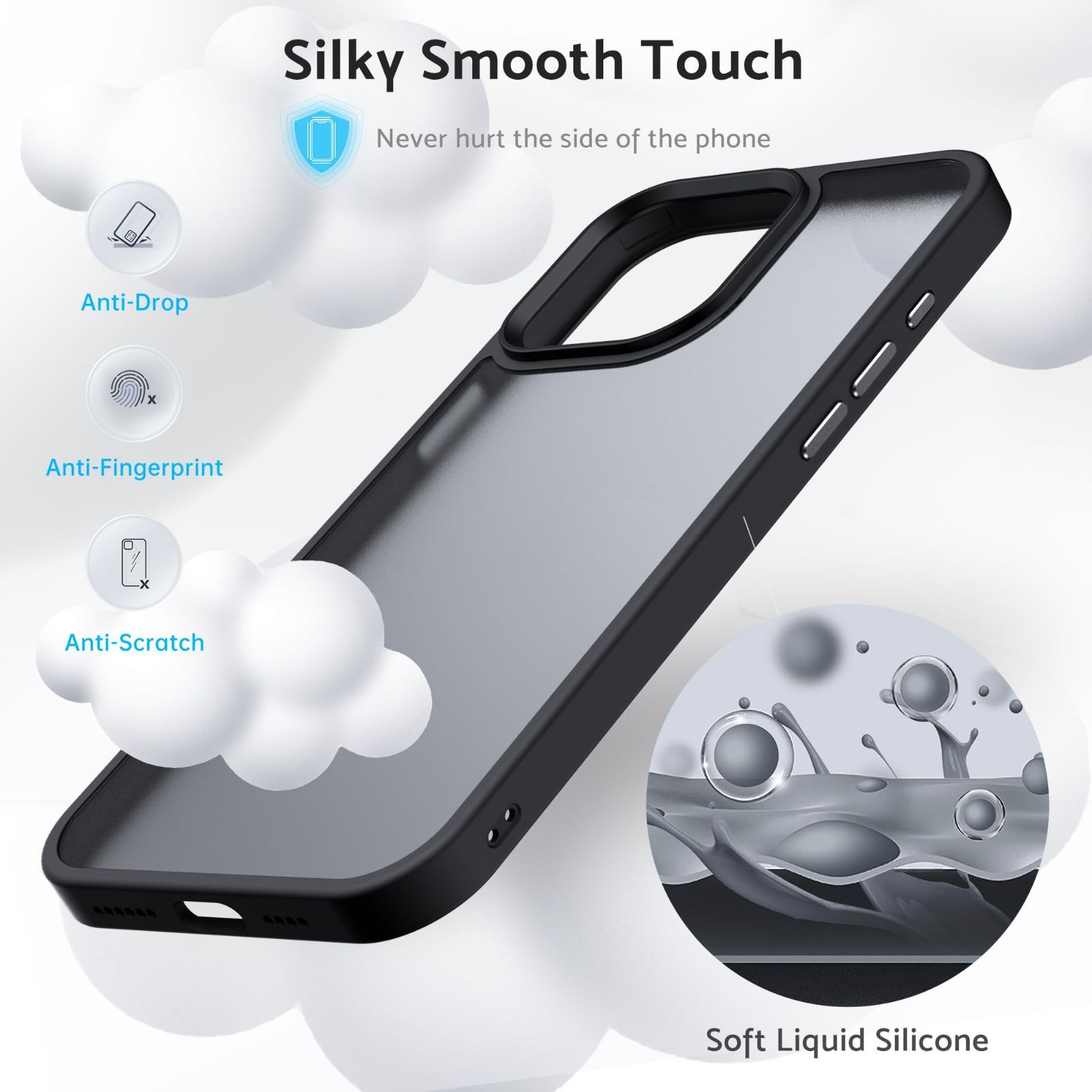 在庫処分】耐衝撃 半透明 滑り止め ケース 米軍MIL規格 指紋防止 用