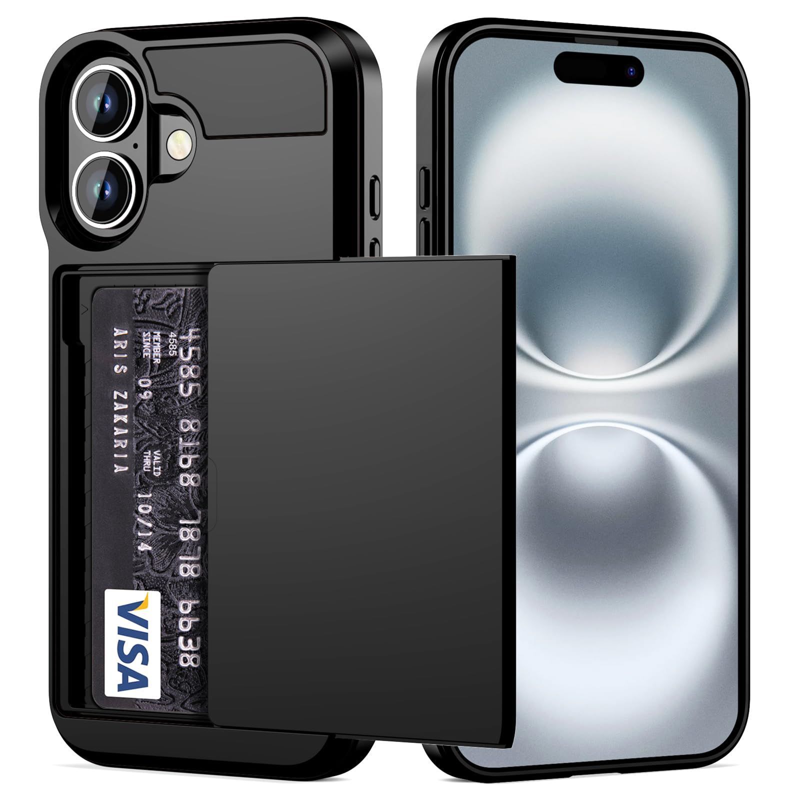 【在庫処分】指紋防止 落下防止 スマホケース マット質 携帯ケース スリム ケース iphone ケース ケース いphone16 耐衝撃最強 16 16 米軍MIL規格 カード入れ アイフォン16 カバー 手帳型 2枚） （ 