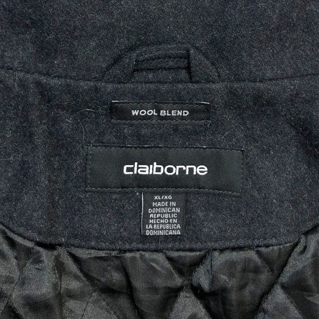 claiborne クレイボーン フルジップウールジャケット ブラック(メンズ