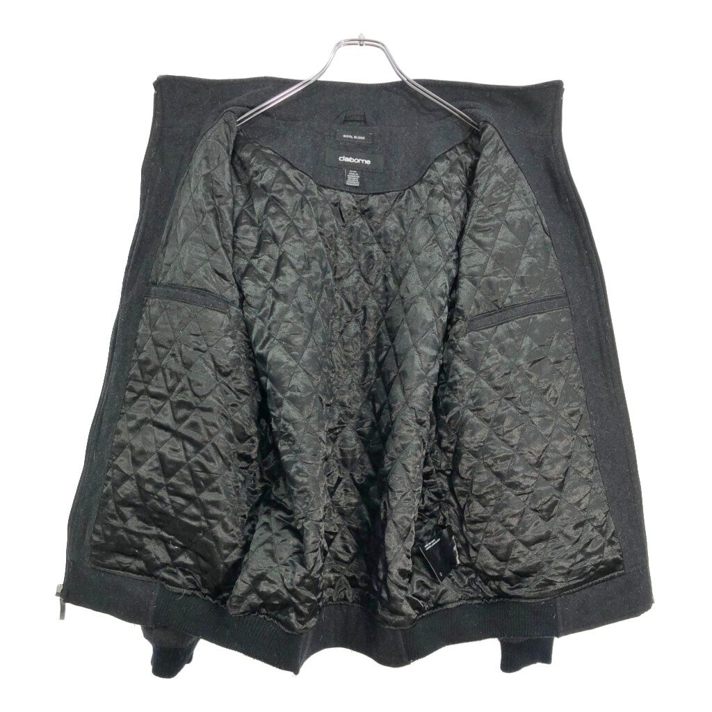 claiborne クレイボーン フルジップウールジャケット ブラック(メンズ XL)中古 古着 v3741 claiborne クレイボーン フルジップウールジャケット ブラック(メンズ