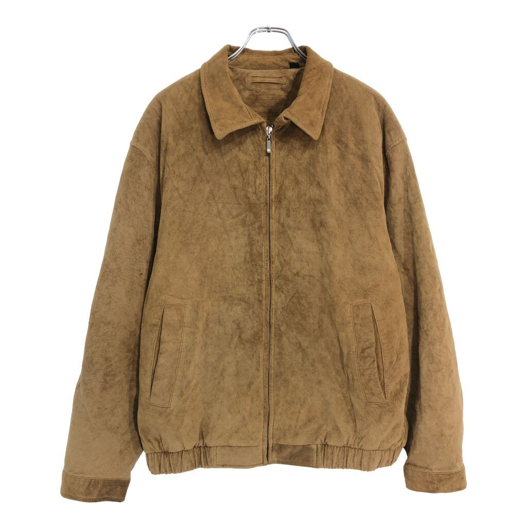 ROUNDTREE＆YORKE 中綿 レザースイングトップ ブラウン(メンズ L)中古 古着 V3921