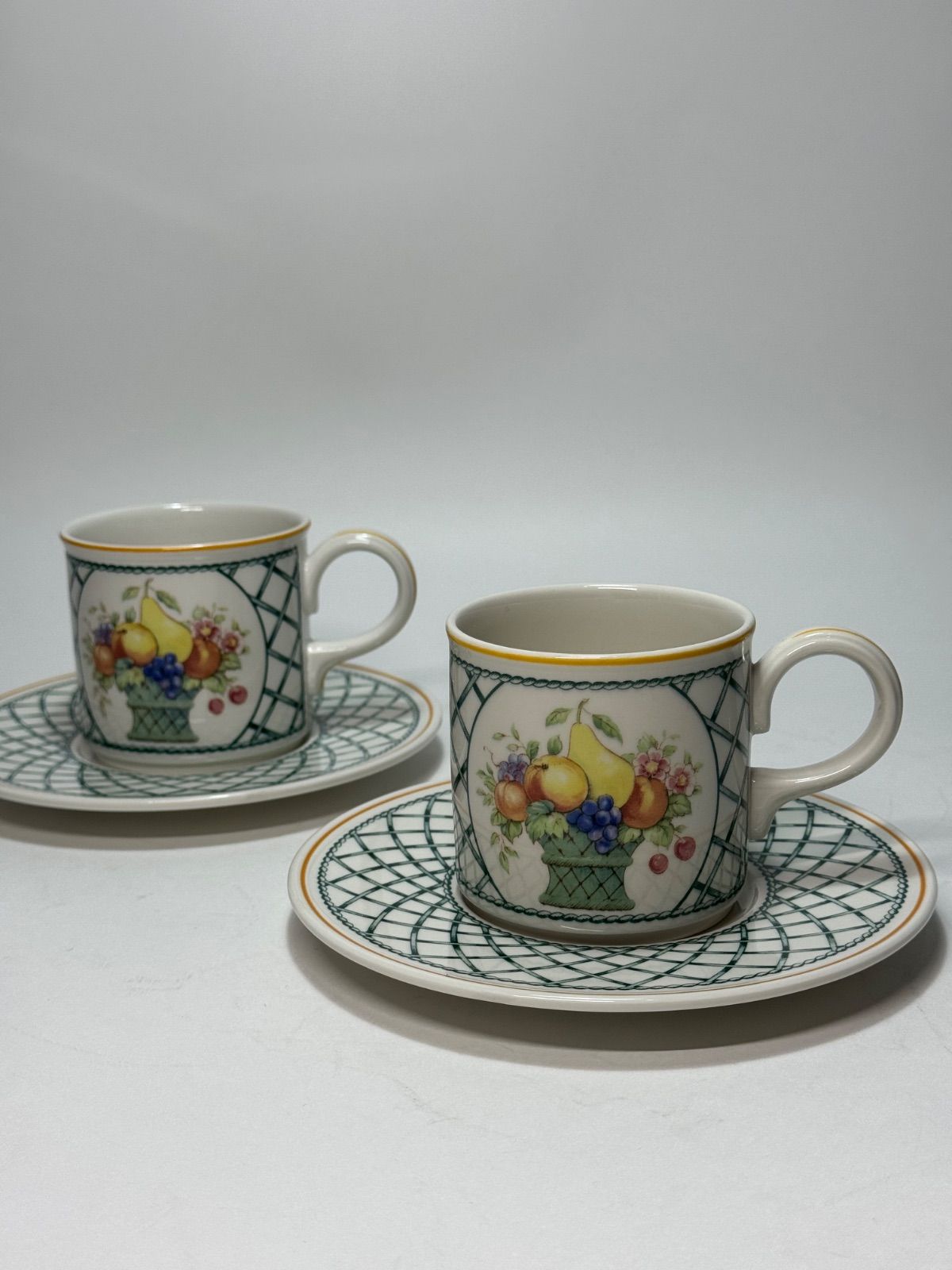 Villeroy &Boch ビレロイ&ボッホ 「バスケット 」カップ&ソーサー 2客
