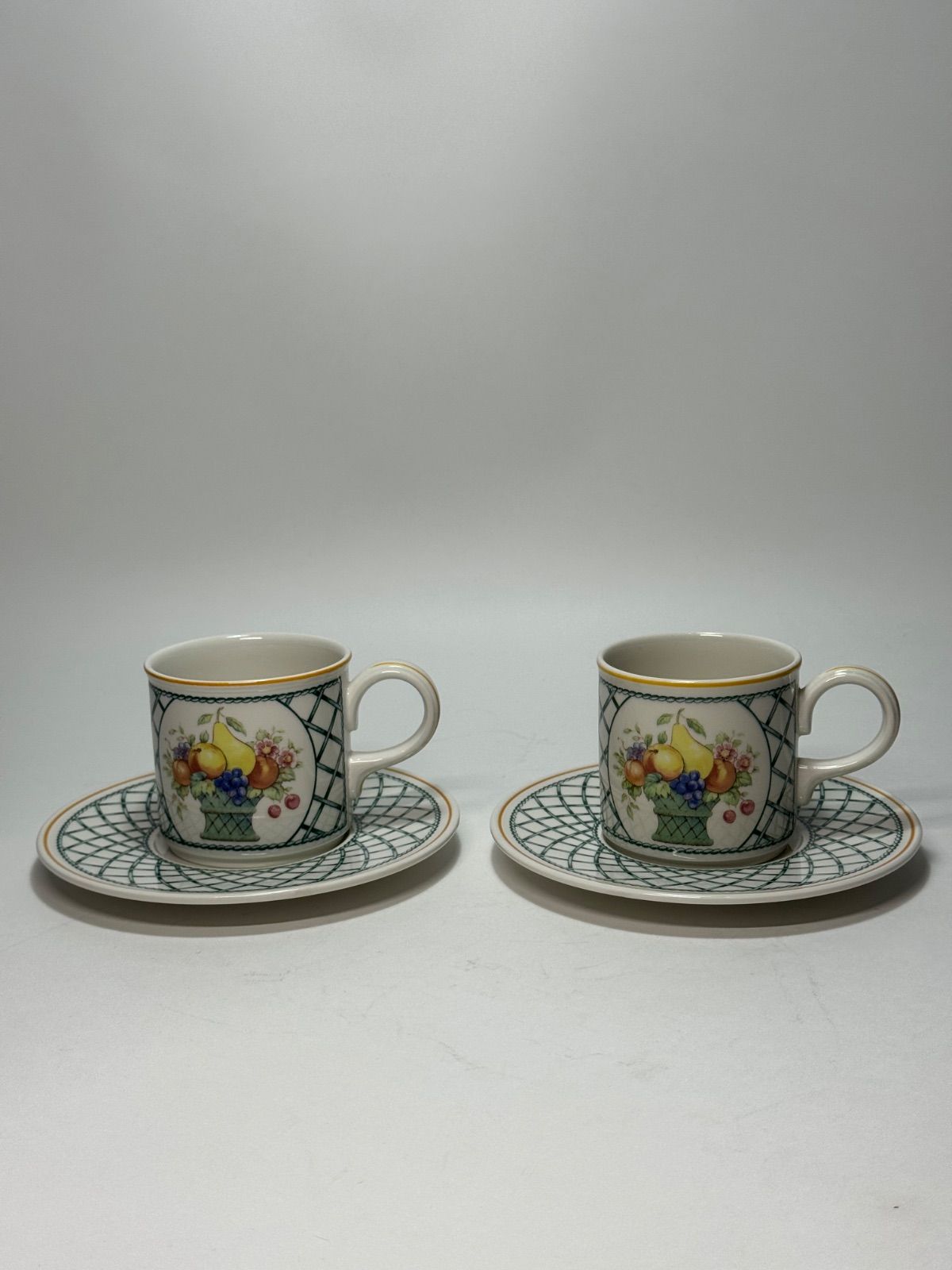 Villeroy &Boch ビレロイ&ボッホ 「バスケット 」カップ&ソーサー 2客