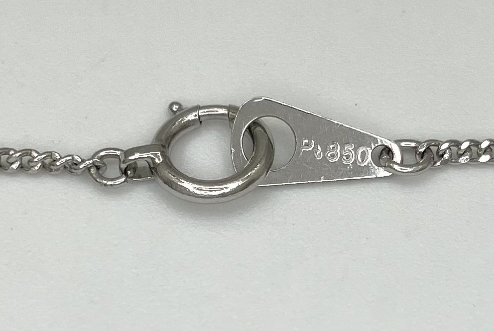 Pt850 D0.31ct ネックレス パイプロープ ネックレス Pt850 幅3mm 55cm