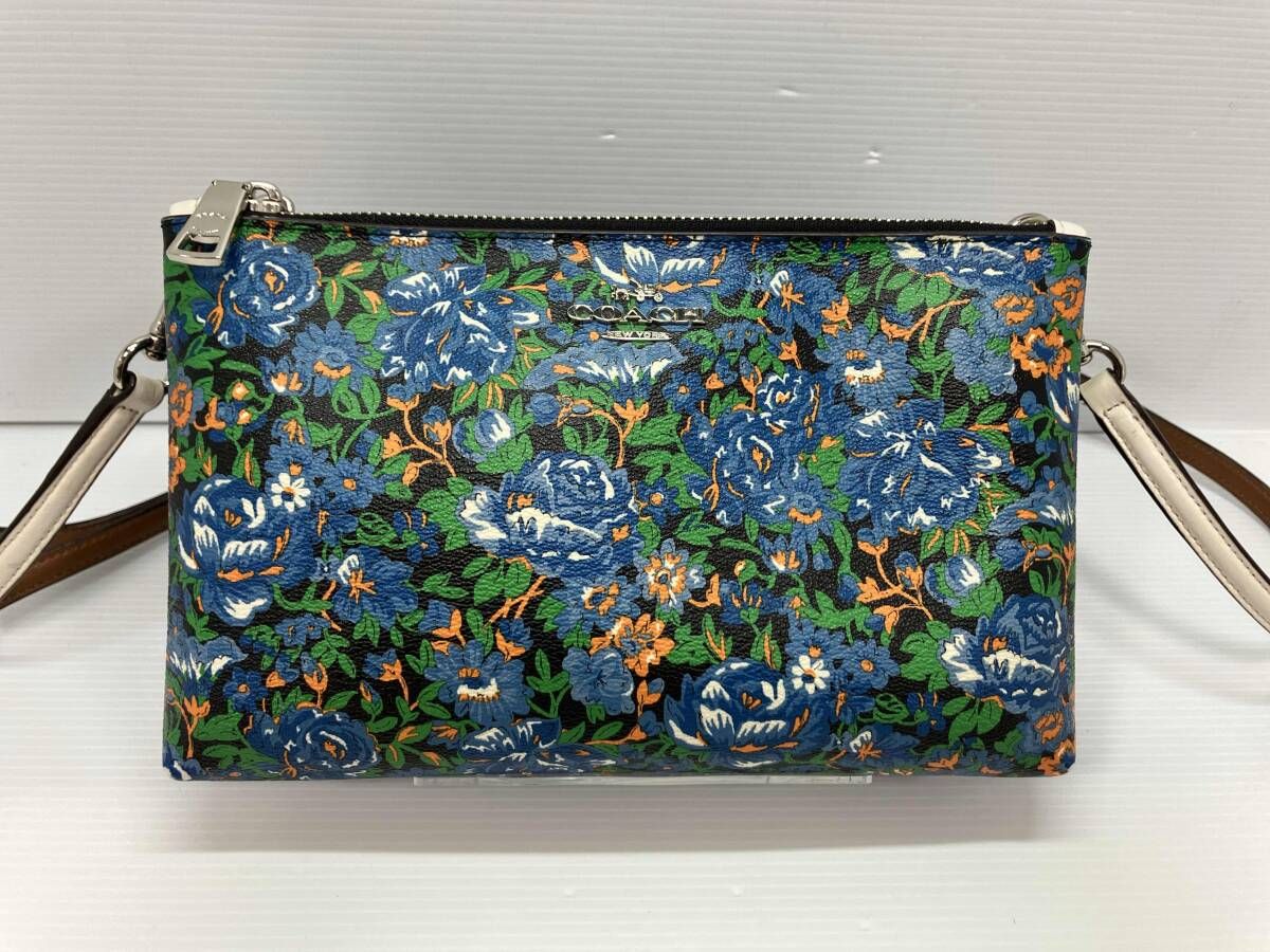 COACH コーチ ショルダーバッグ 水色 花柄 フローラル COACH コーチ ショルダーバッグ フローラルプリント 花柄 レディース