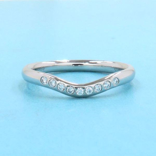 ティファニー カーブドバンドリング/ダイヤ9P#9近辺 【無料ギフト