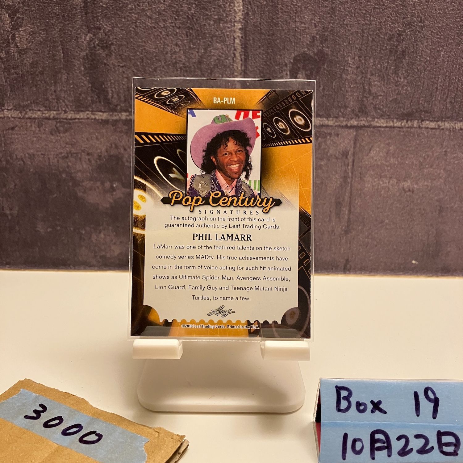 2016 Leaf Phil LaMarr 直筆サインカード Pop Century Signatures