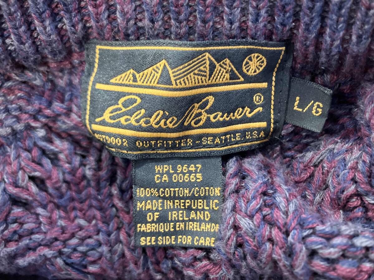 Eddie bauer エディーバウアー ニット 80s～90s 黒タグ アイルランド製 