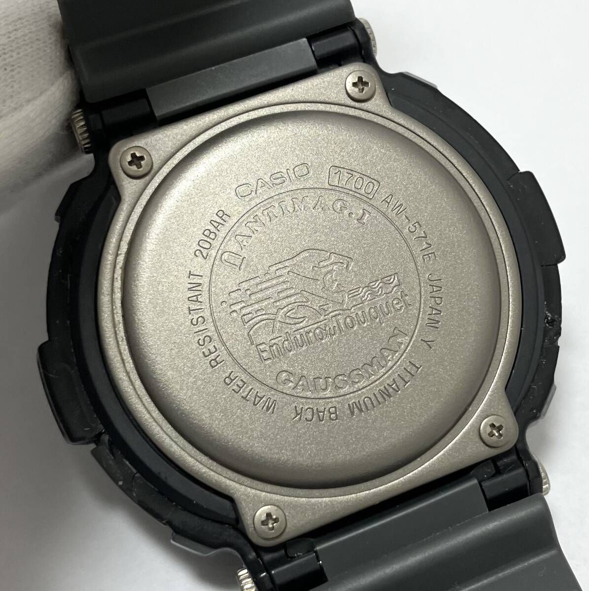 ジャンク 【ジャンク出品】CASIO GAUSSMAN AW-571E-4A1T クォーツ 動作