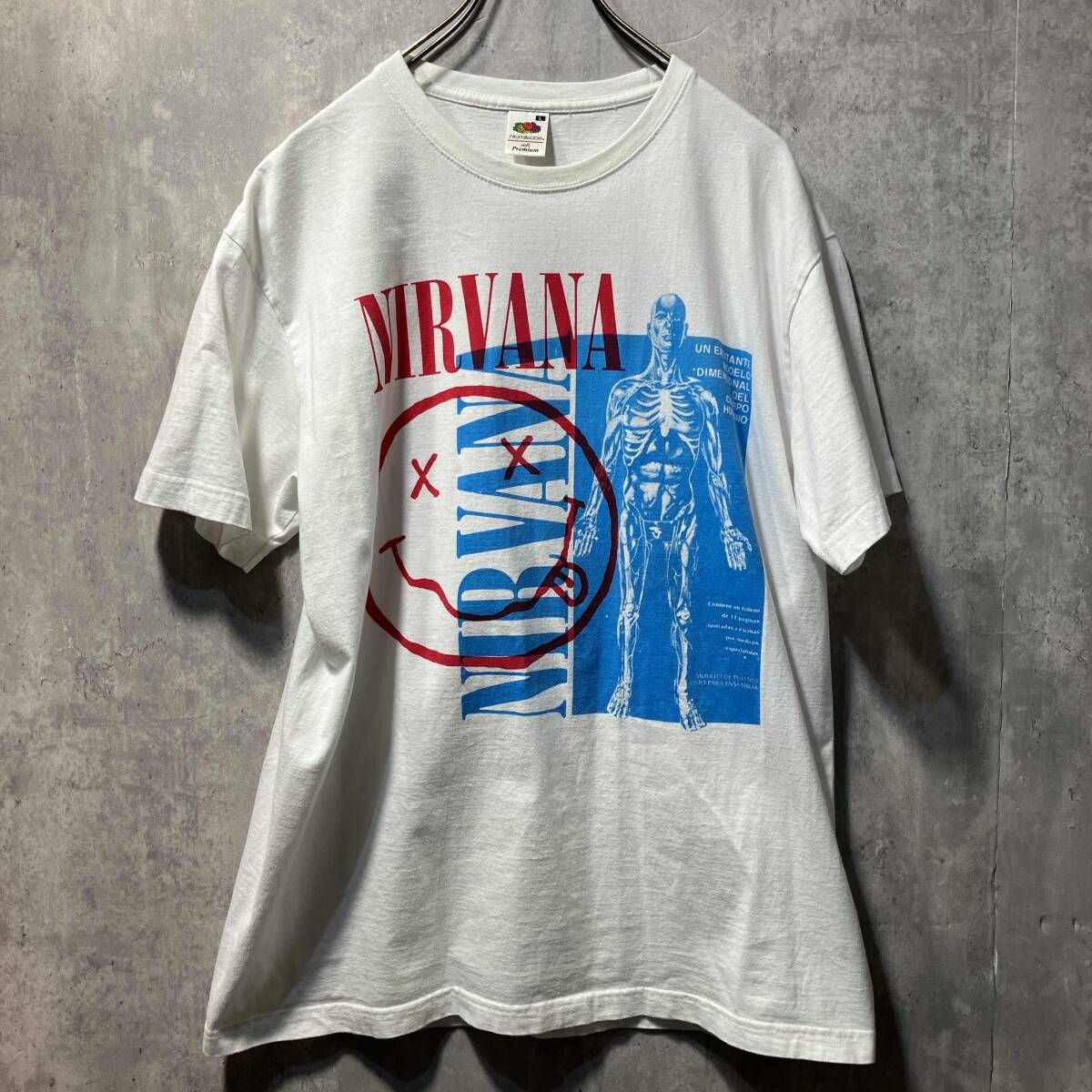 NIRVANA×JEFF ROSS print tee プリントtシャツ Lサイズ ホワイト
