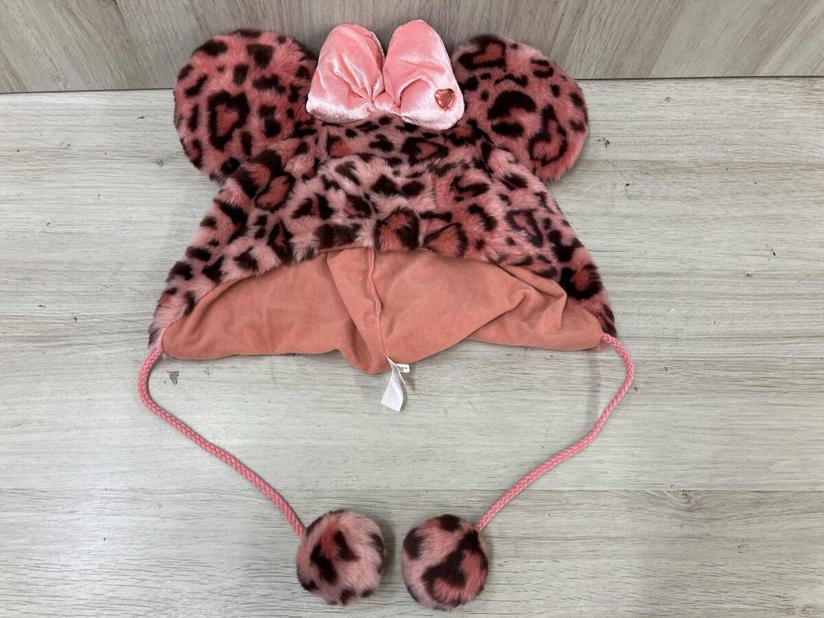 ディズニー 耳付き ヒョウ柄帽子 ピンク サイズ58㎝ - メルカリ