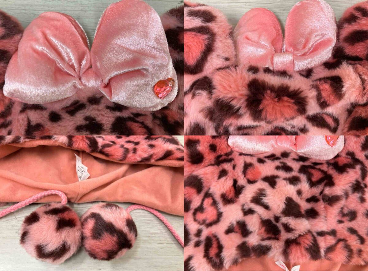 ディズニー 耳付き ヒョウ柄帽子 ピンク サイズ58㎝ - メルカリ