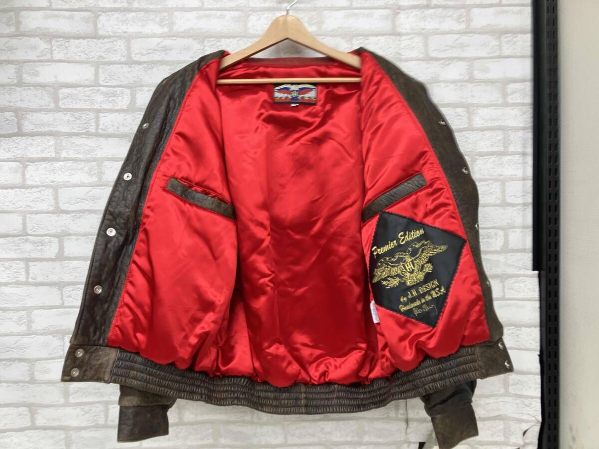 JEFF HAMILTON ジェフ ハミルトン スタジャン メンズ ブラウン レッド