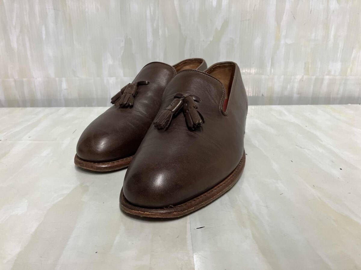 【美品】グレンソン　ブラウン　レザー　タッセル　ローファー　6D 美品】グレンソン ブラウン レザー タッセル ローファー 6D グレンソン